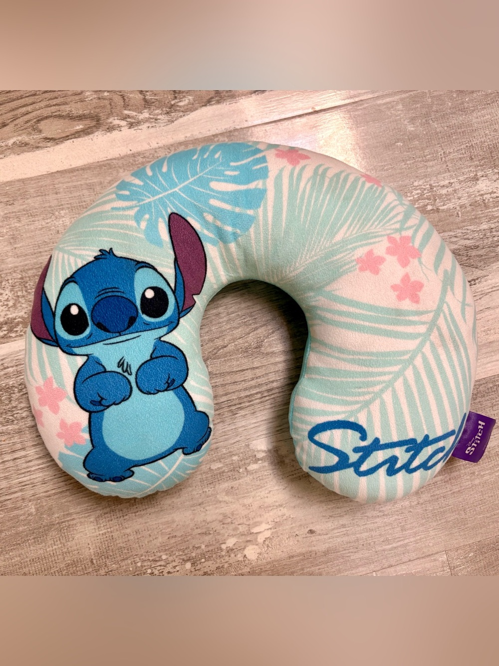 Disney Stitch U-Shaped Neck Pillow - Blue, Teal, Pink